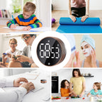 BlueSnail Kitchen Timer with LED Digital Display Smart Efficana for Home Classroom Gym Office, Volume and Brightness Adjustable Productivity Timer (Rose Gold)