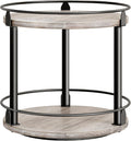 Lazy Susan Organizer, Rotating Spice Rack, 2 Tier Spice Turntable Organizer, Industrial Turntable Spice Holder, for Kitchen Countertop and Cabinet, Compact and Versatile, Greige SR22BG