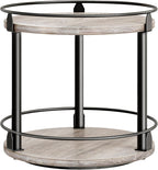 Lazy Susan Organizer, Rotating Spice Rack, 2 Tier Spice Turntable Organizer, Industrial Turntable Spice Holder, for Kitchen Countertop and Cabinet, Compact and Versatile, Greige SR22BG