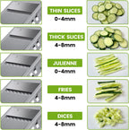 Safe Vegetable Mandoline Slicer for Kitchen, Thickness Adjustable Mandloline Food chopper, Onion Chopper Potato Julienne Slicer Tomato Food Fruit Dicer Cutter