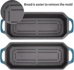 Bread Pan Cast Iron Loaf Pan with Lid Bread Loaf Pan 13x5 Inch Enameled Cast Iron Sourdough Bread Pan,DarkCyan