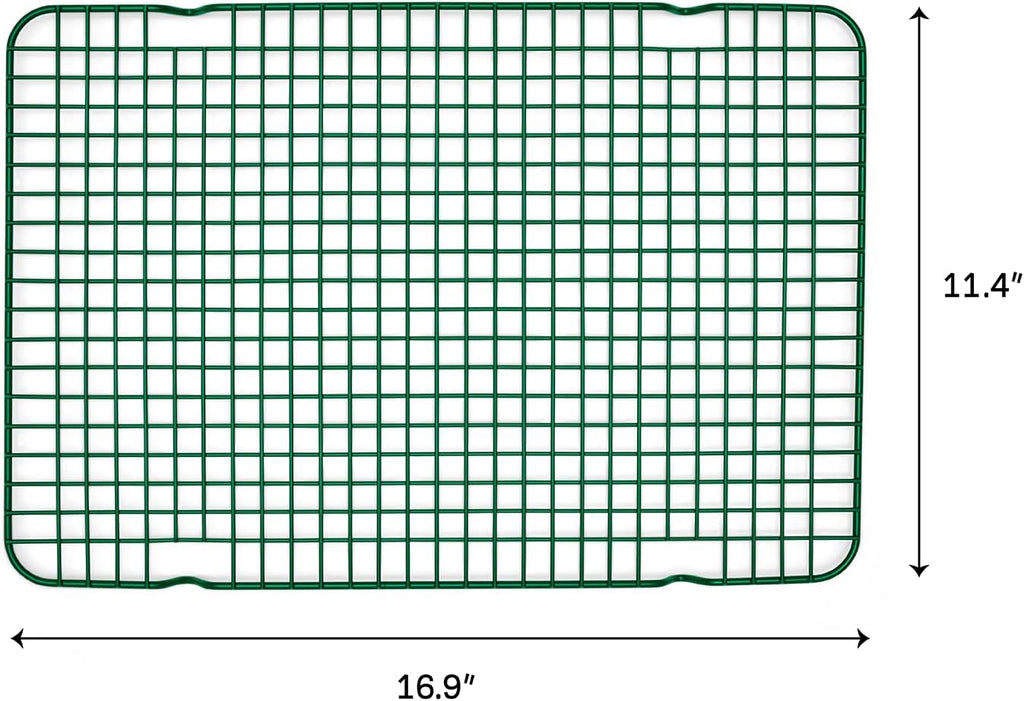 Great Jones Big Chill Wire Cooling Rack (Broccoli) – 16.9" × 11.4" Heavy-Weight Aluminized Steel,Nonstick Baking Rack – Oven Safe 450 °F, Bacon & Cookie Cooling Rack – Fits Half Sheet Pans