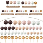 108 Pcs Balls Cake Topper DIY Cupcake Insert Foam Balloons for Cake Baking Wedding Anniversary Birthday Decoration(Brown Series,Multi Sizes)