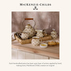MACKENZIE-CHILDS Enamel Everyday Bowl, Serving Bowl for Entertaining, Extra Small, Brown-and-White Mocha Check