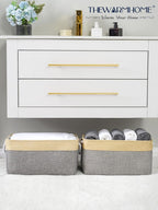 TheWarmHome Fabric Storage Bins Baskets for Organizing, Large Sturdy Storage Basket W/Handles, Decorative Foldable Storage Baskets for Shelves Closet Nursery Toy (Large - 3 Pack 15.7L×11.8W×8.3H)