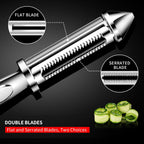 MAD SHARK Ultra Sharp Potato Peeler, Fruit Carrot Veggie Peelers for Kitchen,Flat/Serrated Blade 2 in 1-I Shaped Stainless Steel Peelers,Vegetable Peeler with Ergonomic Non-Slip Handle
