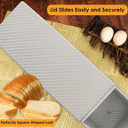 2-Pack Beige Pullman Loaf Pan with Lid, Long Nonstick Bread Pan for Toast & Sandwich Bread, Cream White Nonstick Loaf Pan, 3 Vented Holes & Ridged Design, Great for Baking Lovers and Home Use
