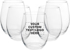 DISCOUNT PROMOS Stemless Wine Glasses by ARC Perfection 15 oz. Set of 10, Bulk Pack - Restaurant Glassware, Perfect for Red Wine, White Wine, Cocktails - Clear