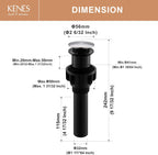 KENES Bathroom Vessel Sink Pop Up Drain Without Overflow Assembly, Lavatory Vanity Sink Drain Stopper,Anti-Clogging Drain Strainer, Brushed Nickel, KE-P300A