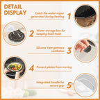 Microwave Splatter Cover for Food, Plastic Microwave Cover with Water Steamer and Integrated Handle, 10 Inch Splatter Guard Lid with Plate, Kitchen Gadgets & Accessories (Gray, 10 inch)
