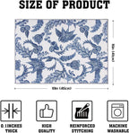 2 Pack Dish Drying Mat, 18" X 16" Blue and White Porcelain Dish Draining Mats, Small Dish Drying Mat,Drying Dish Mat, Self Drying Mat For Kitchen Counter