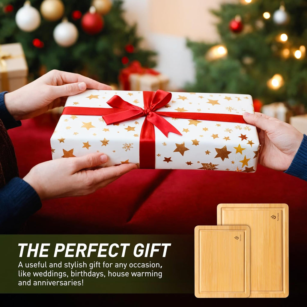 Bamboo Cutting Board Set Non Slip Feet Over Sink Great Grandma Christmas Xmas Birthday Gifts Ideas Grandmother Gigi Granny Nana Glamma Mawmaw Yaya Abuela Abuelita Mamaw Mimi Nonna Oma Meme