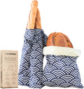 2 XL Beeswax Bread Bags for Homemade Sourdough, Produce, Sandwiches & Lunchbox Use - Reusable Bread Storage Bags, Washable (2-Pack)