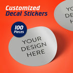 100 Custom Vinyl Stickers - Upload Your own Image, Text, Design, Logo - Personalized Logo Labels for Handmade, Packaging, Bottle, Jars, Candle, Brand Stickers (Gray, 5x5)