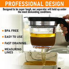 Fat Separator with Bottom Release – 4 Cup Gravy Separator for Cooking with Oil Strainer, Kitchen Grease Separator -the perfect Kitchen Gadget plus a 3-1 Multifunctional Vegetable Peeler