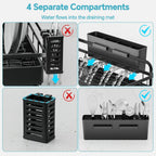 Dish Drying Rack Kitchen - Dish Racks for Kitchen Counter Space-Saving, Dish Drainer with Automatic Drain and Adjustable Spout, Dishwasher Rack with Cutlery Holder, 16.5" D x 11.6" W x 6.6" H