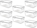 Clear Plastic Storage Bins with Lids, Perfect for Kitchen Organization or Pantry Organization and Storage, Stackable Fridge Organizer Bins, Storage Containers for Organizing, Cabinet Organizers