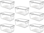 Clear Plastic Storage Bins with Lids, Perfect for Kitchen Organization or Pantry Organization and Storage, Stackable Fridge Organizer Bins, Storage Containers for Organizing, Cabinet Organizers