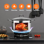 Stainless Steel Stock pot-10 Quart pot-Stockpots with Lid -Soup Pot-Induction Pot-Cookware-Cooking Pot-crock pot