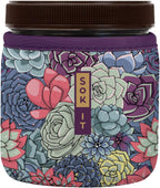 Sok It IceCreamSok Insulated Neoprene Cover (Succulents, Straight Ice Cream Pints)