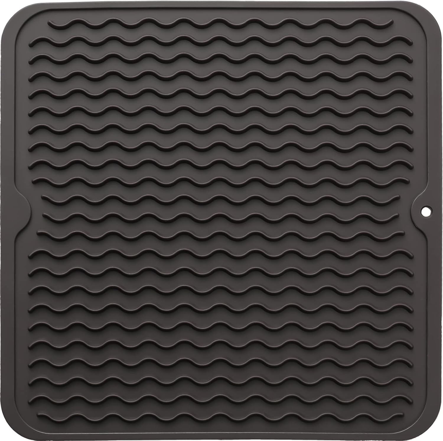Silicone Dish Drying Mat for Multiple Usage,Easy clean,Eco-friendly,Heat-resistant Silicone Mat for Kitchen Counter or Sink,Refrigerator or Drawer liner Coffee M 12 inches x 12 inches