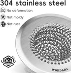 Revolutionary Sink Strainer/Patented Reversible Chain Mesh, Effortless Cleaning & Debris Catcher, Large Capacity, No Clog, 304 Stainless Steel & Rust-Proof/Handmade with Premium Materials