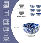 Ceramic Dipping Bowls Set - 4 Oz Small Dessert Bowl 3.5 Inch Porcelain Small Bowls for Side Dishes, Snack, Yogurt, Appetizer - Microwave Dishwasher Safe - Set of 6 - Vintage Blue