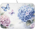 Blue Pink Hydrangea Spring Floral Dish Drying Mat for Kitchen Counter Absorbent Microfiber Small Drying Pad Dish mats for Kitchen Countertops 16 x 18 Inch