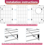28-1/4" x 14-1/4" x 1-1/4" Stainless Steel Sink Rack for Bottom of Sink, Metal Sink Protectors For Kitchen Sink, Sink Grid, Sink Bottom Grid with Side Drain, Kitchen Sink Grid with Sink Strainer