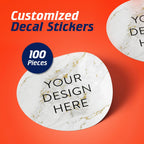 100 Custom Vinyl Stickers - Upload Your own Image, Text, Design, Logo - Personalized Logo Labels for Handmade, Packaging, Bottle, Jars, Candle, Brand Stickers (Gold Marble, 1.5x1.5)