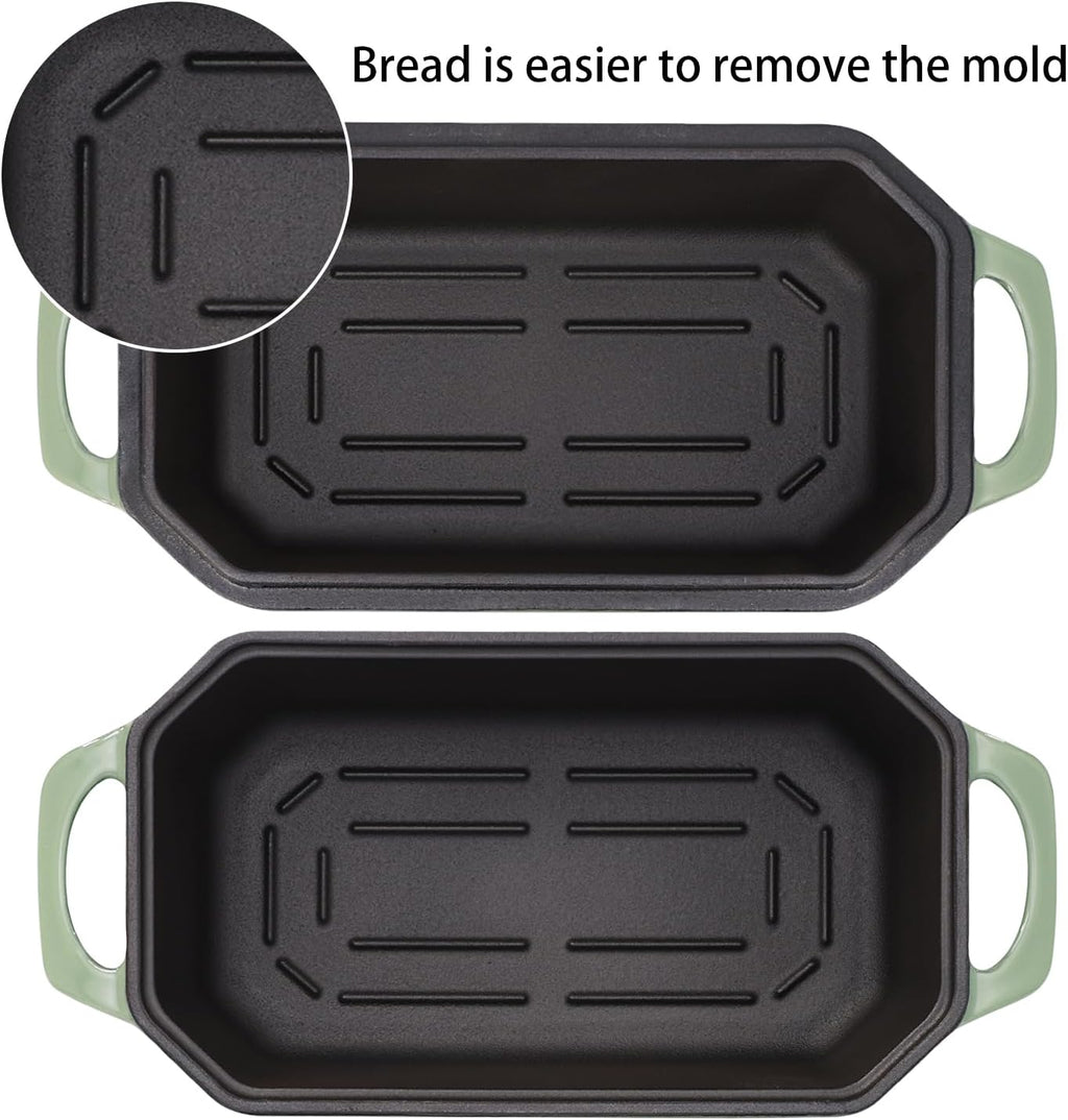 Bread Pan Cast Iron Loaf Pan with Lid 9x5 Inch Bread Loaf Pan for Baking Bread Enameled Cast Iron Sourdough Bread Pan