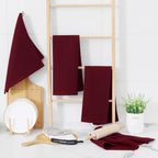Homaxy 100% Cotton Waffle Weave Kitchen Dish Towels, Ultra Soft Absorbent Quick Drying Cleaning Towel, 13 x 28 Inches, 12-Pack, Burgundy