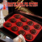 Anaeat Silicone Muffin Pan Set - Regular 12 Cups & Mini 24 Cups Cupcake Baking Molds with Flexible & Non-Sticky, Just Pop Out for Making Muffin Cakes, Cupcake, Chocolate,Tart and Desserts (2 Pack)