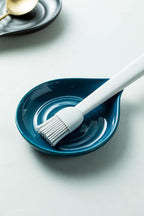 Spoon Holder, Ceramic Spoon Rest for Kitchen Counter Farmhouse Cooking, Large Utensil Rest for Spoons, Ladles, Tongs, Spatula, 5 Inches (Blue)