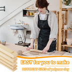 Sasylvia 20 Pcs Pottery Teaching Rolling Mud Stick Guide Mudboard Guide Wooden Strips Rolling Pin Guides Pottery Tools and Supplies for Manual Polymer Clay Tool Gift Craft(Multi Sizes)