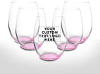 DISCOUNT PROMOS Stemless Wine Glasses in Bulk by ARC Perfection, 15 oz, 10 pack, Red or White Wine Glass Set, Pink