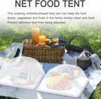 JULBEAR 4 Pcs Mesh Food Cover Tent Large and Tall Umbrella Food Screen Covers for Outside Pop-up Mesh Reusable Food Nets for Parties Picnics Outdoor BBQs Collapsible (2 Pcs 17"x17", 2 Pcs 14"x14")