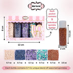Confect Sea Paradise Sprinkles | Mix White & Sea Blue Pearl Dragees | Navy Blue Jimmies | Bronze Sparkling Sugar | Edible Under the sea Sprinkles | Vegan, Gluten-Free, Nut-Free, Soy-Free, Dairy-Free, Palm Oil-Free - 5 Oz