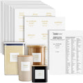 Talented Kitchen Labels for Storage Bins & Food Containers - 2.5 x 2.5-Inch Matte White Vinyl Squares - Metallic Gold Text Peel & Stick - Water-Resistant for Jars & Pantry Organization