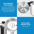 Buffalo Pressure Cooker 8 Qt Stainless Steel - Small Canning Pot with Lid for Home, Commercial Use - Easy to Clean Stove Top Pressure Canner, Can Cooker - SG Certificate QCP408
