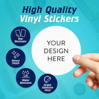 100 Custom Vinyl Stickers - Upload Your own Image, Text, Design, Logo - Personalized Logo Labels for Handmade, Packaging, Bottle, Jars, Candle, Brand Stickers (White, 4x4)