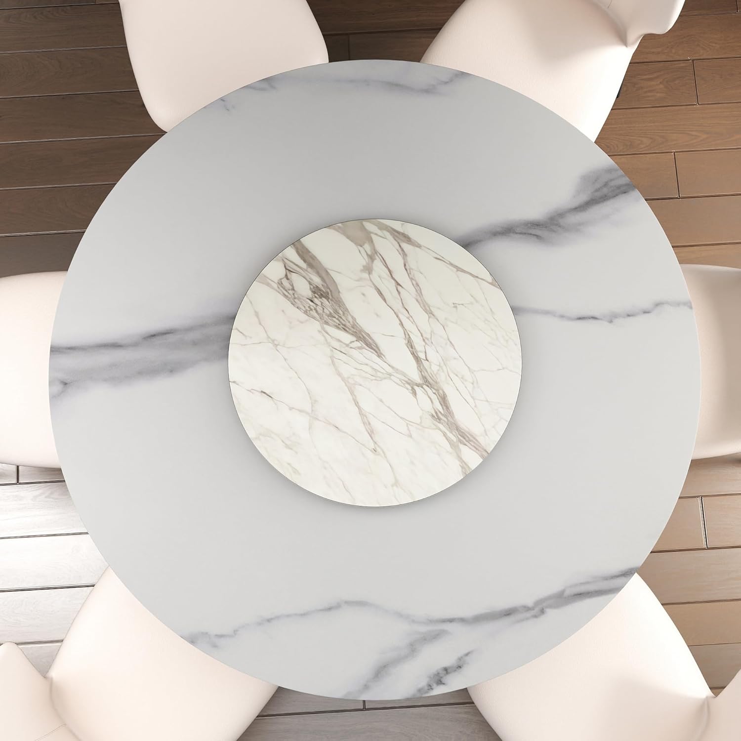 19.69" Lazy Susan for Table Top Sintered Stone Rotating Serving Tray for Dining Table, Kitchen Lazy Susan Organizer Spinning Rotating Food Server Party Centerpieces
