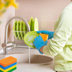 Patelai 10 Pieces Silicone Dish Sponge Silicone Scrubber Reusable Kitchen Scrubbing Cleaning Sponge Soft Dish Scrubber for Fruit Vegetable(Square Sponge)