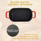 3.6QT Oval Enameled Cast Iron Dutch Oven, Sourdough Bread Baking Pan with Lid
