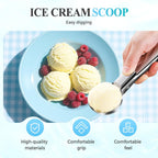 Ice Cream Scoop, 2025 New Heavy Duty Aluminum Scoop, Nonstick Gelato Scoop for Dessert Shop, Ergonomic Handle Metal Ice Cream Scoop for Home Use (3)