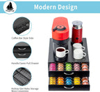 Flagship Vertuo Pod Holder Coffee Storage for Nespresso Organizer - Large Capacity 2 Tier Drawer Fits All Size Vertuo Pods