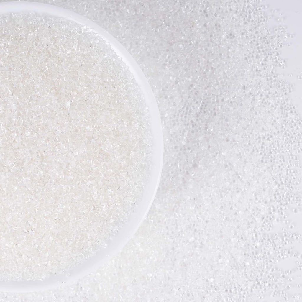 Kasvan White Sanding Sugar Sprinkles - Edible Sugar Crystals, Baking Cake Decorations, Ice Cream Toppings cupcake Decorating, Wedding Party Chirstmas Supplies, 85g/3.2oz (White)