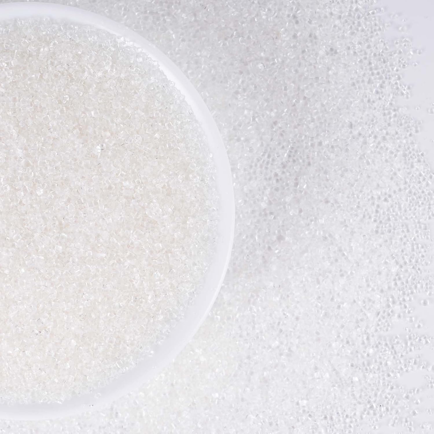 Kasvan White Sanding Sugar Sprinkles - Edible Sugar Crystals, Baking Cake Decorations, Ice Cream Toppings cupcake Decorating, Wedding Party Chirstmas Supplies, 85g/3.2oz (White)