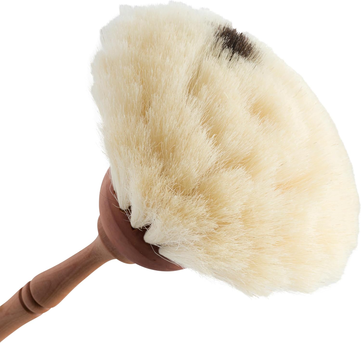 REDECKER Goat Hair Dust Brush with Oiled Pearwood Handle, 13-1/2 inches - Natural Bristle Dusters German Cleans Delicate Surfaces, Hanging Loop for Storage with Black Dot - Goat Hair Dusting Brush