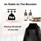 Montary 59" Modern Artificial Marble Round Dining Table with Black Stainless Steel Cone Base & 31.5" White Sintered Stone Turntable, Dining Room Table with Lazy Susan for 6-8 (Only Table)